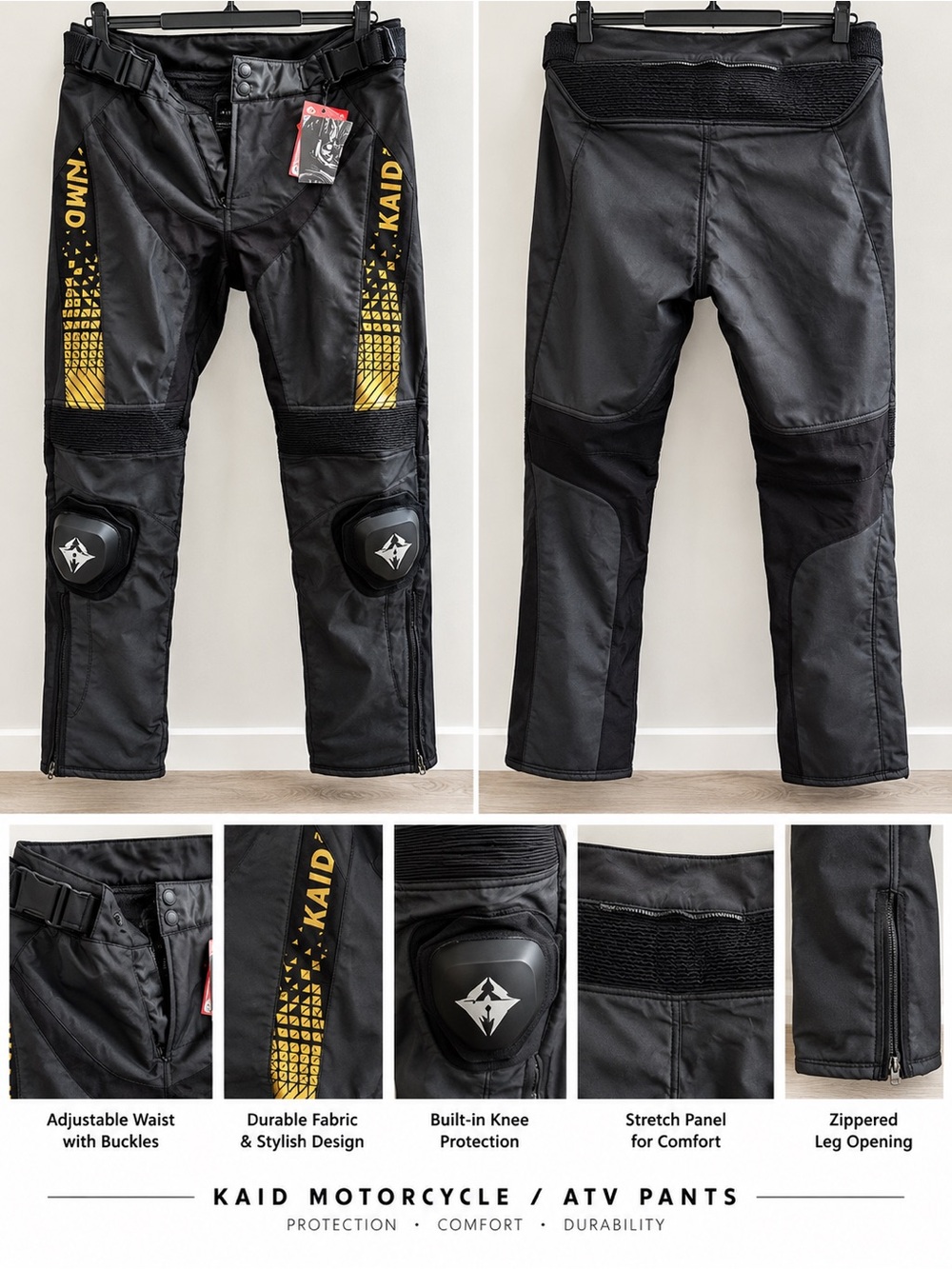 Unisex Black & Gold Riding Pants medium-large